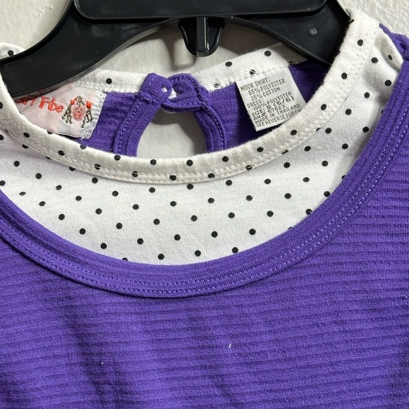 Girls Shirt Dress Polka‎ Dot Purple size 5-6 - Picture 5 of 9